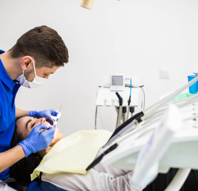 dentist working on patient