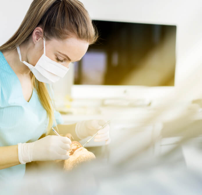 dentist working on patient