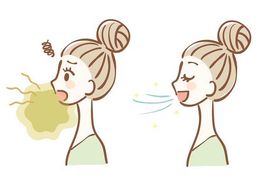 woman with halitosis, bad breath